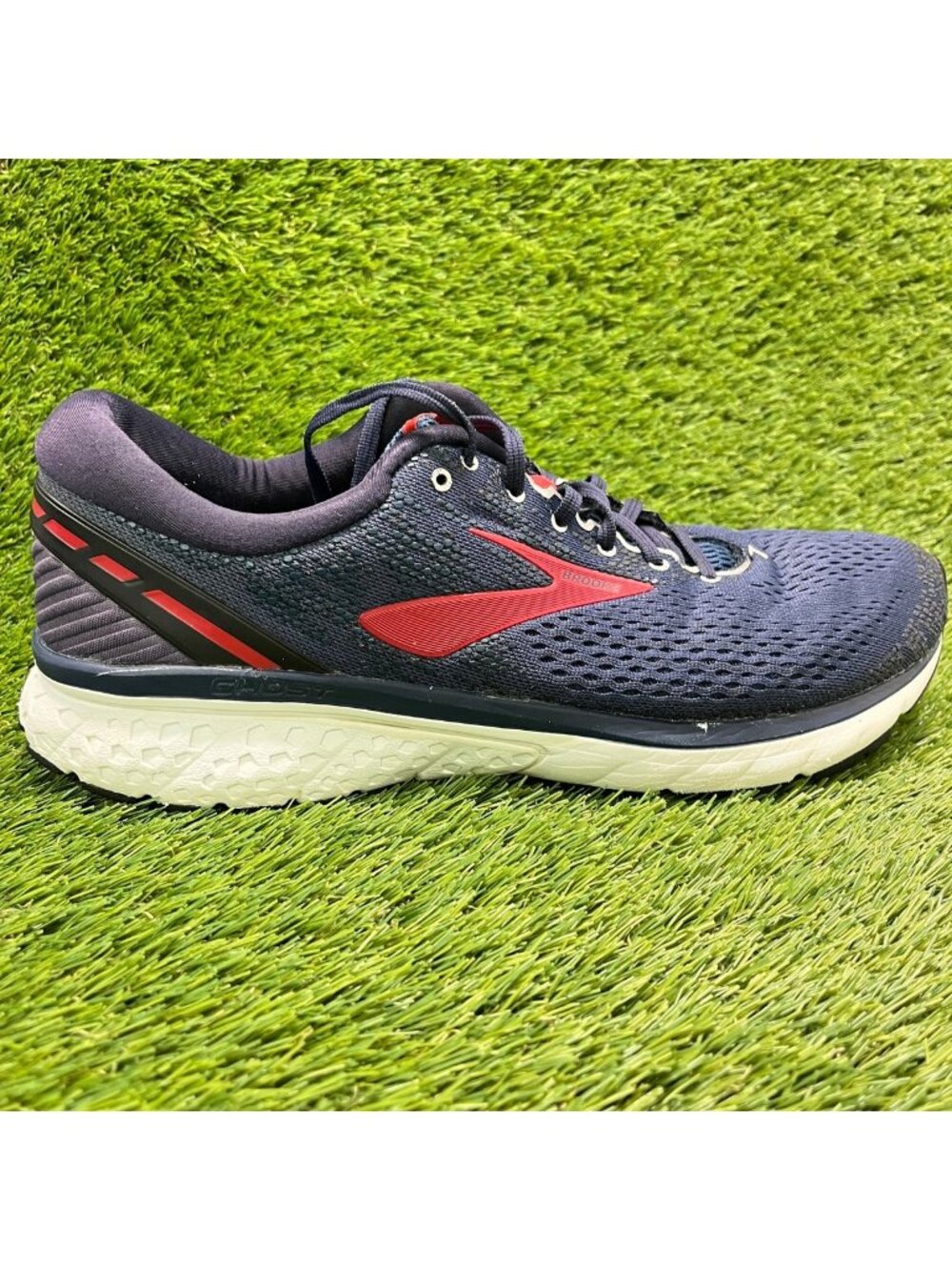 Brooks Ghost 11 Mens Size 14 Navy Red Athletic Running Walking Shoes Sneakers